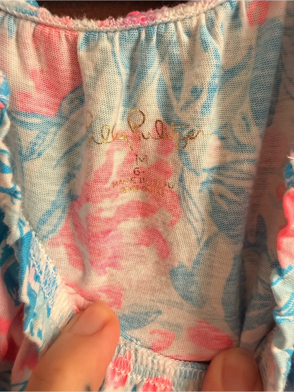 Lilly Pulitzer Girls Floral Tank Dress in Pink & Blue